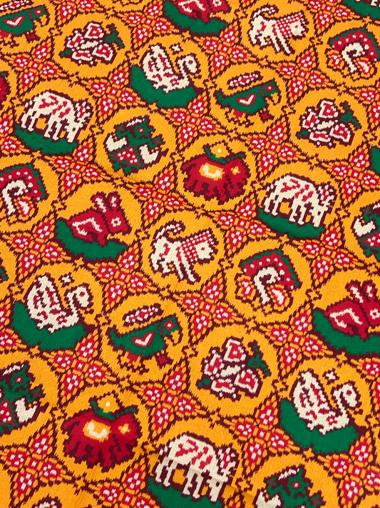 6 FIGURES CHHABDI DESIGNER ARTIFICIAL DOUBLE IKAT DUPATTA